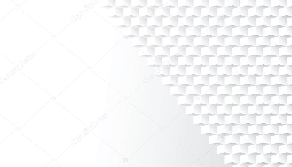 White geometric background illustration.