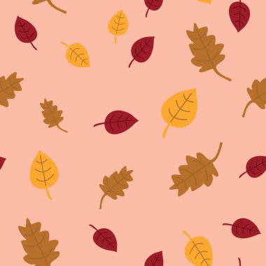Dikişsiz desen illüstrasyon arka plan - yaprakları 
