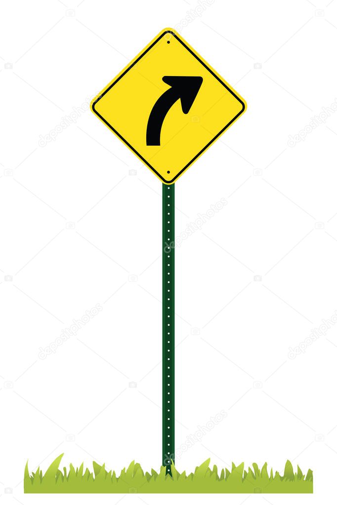 Illustration of a Curve Ahead sign