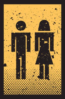 Grunge üniseks tuvalet işareti