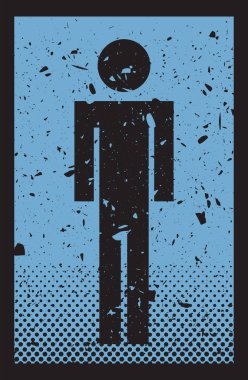 Grunge erkekler tuvaleti işareti