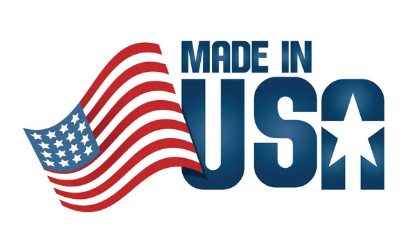 Gefertigt Den Usa Schriftzug Mit Amerikanischer Flagge Stockillustration