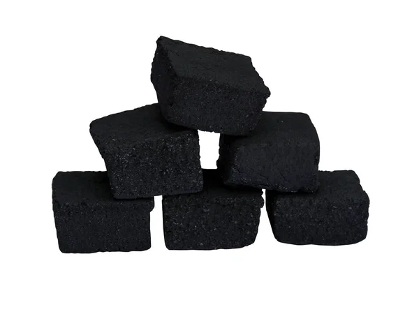 Carvão Negro Para Narguilé Ignição Narguilé Carvão Para Narguilé Fogo — Fotografia de Stock