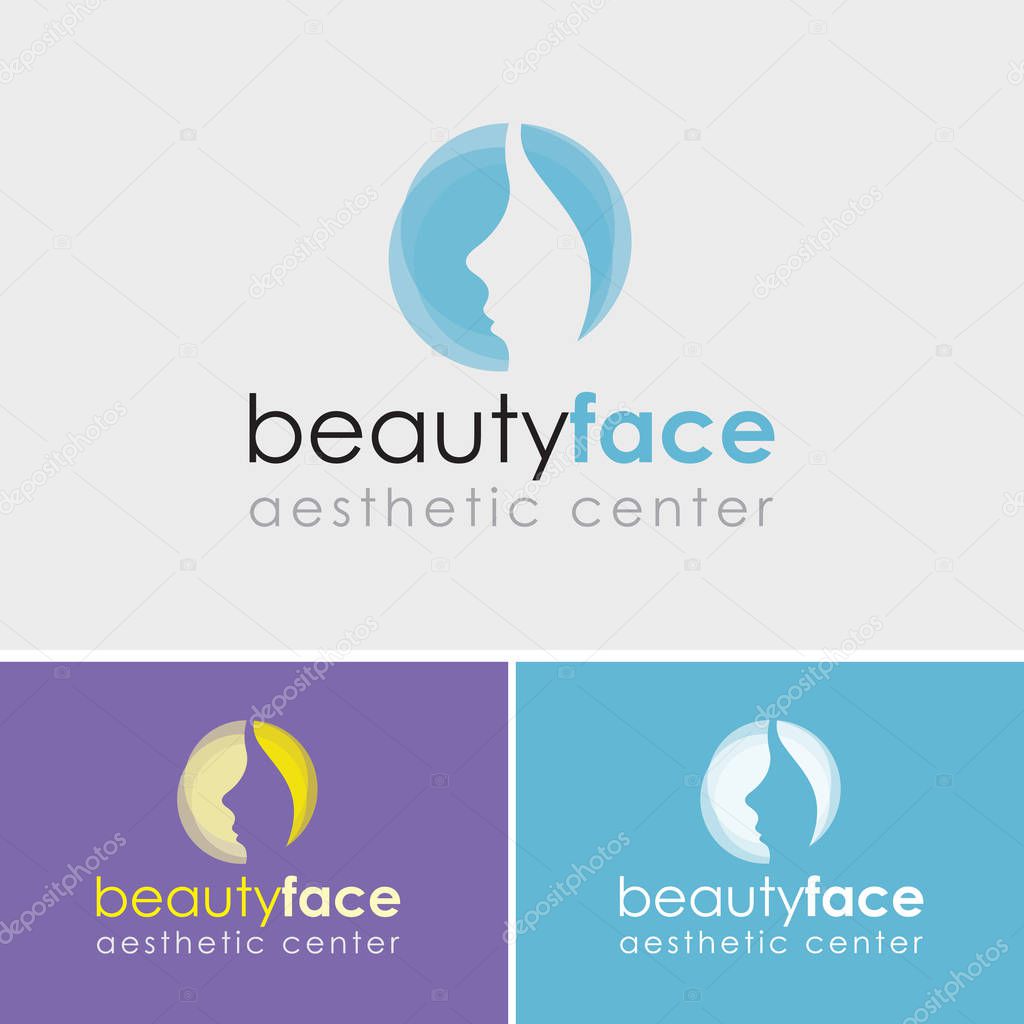 A stylish head of a woman for style, hair and beauty salons. The logo is fully editable. Easily change text and colors. Great for both web and print.