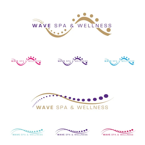 Vector Logo Wellness Spa Massage Aquatic — Stock Vector
