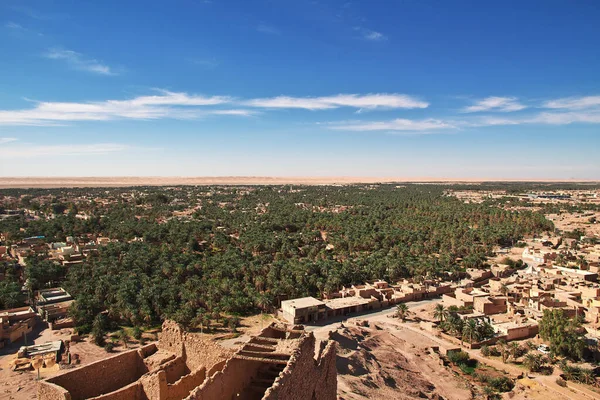 An oasis in the Sahara desert in the heart of Africa