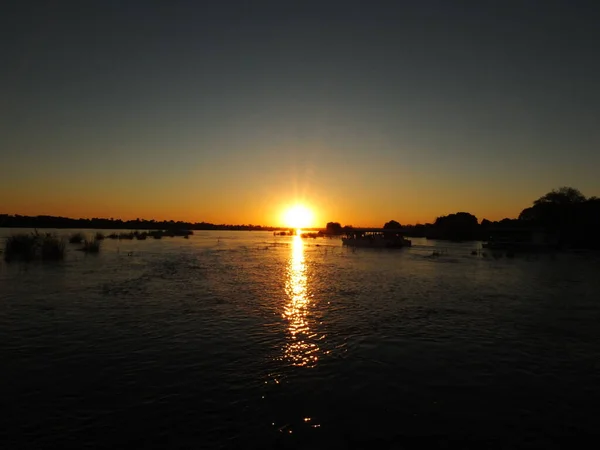 The sunset at the cruise on Zambezi river, Zimbabwe