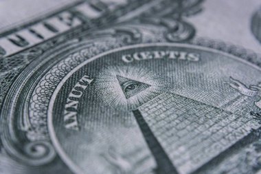 Bize doları bill, süper makro fotoğraf kadar kapatın. Faturaları ayrıntılarını.