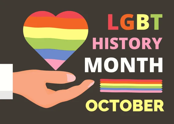 LGBT history month in October, week, day. Lesbians, bisexual flag — Stock Vector