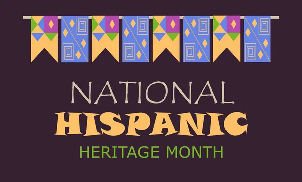 Nationale Hispanic Heritage maand gevierd van 15 september tot 15 oktober USA. — Stockvector