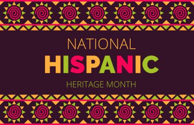 National Hispanic Heritage Month celebrated from 15 September to 15 October USA. Latino American ornament vector clipart