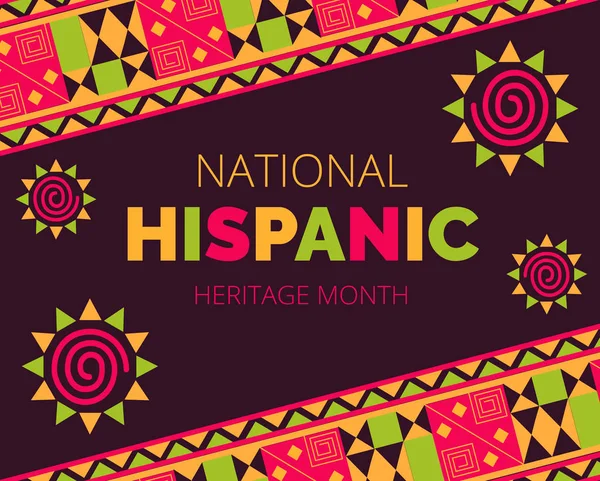 Mese nazionale del patrimonio ispanico celebrato dal 15 settembre al 15 ottobre USA . — Vettoriale Stock