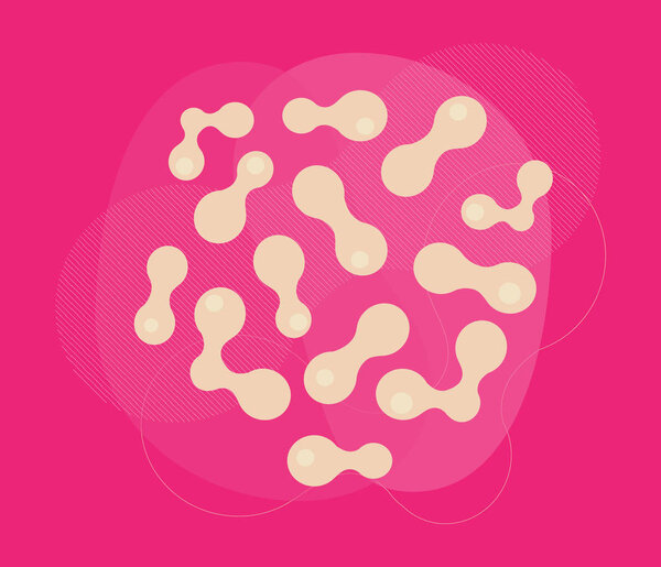 Probiotics bacteria fluid banner vector. Symbol of gut flora in stomach.