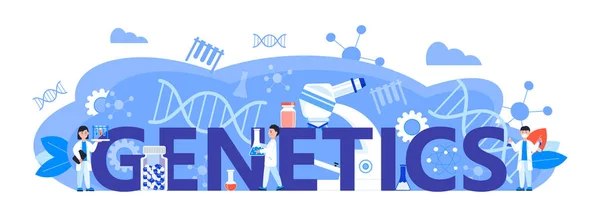 Genetiker Konzeptvektor Für Header Website Innovation Wissenschaftliche Forschung Und Online — Stockvektor