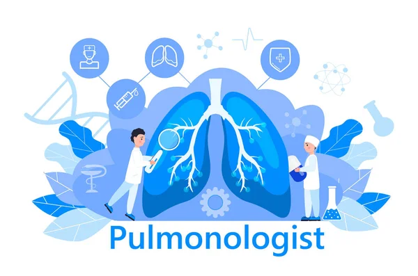 Vettore Del Concetto Polmonologo Fibrosi Polmonare Illustrazione Della Tubercolosi Polmonite — Vettoriale Stock