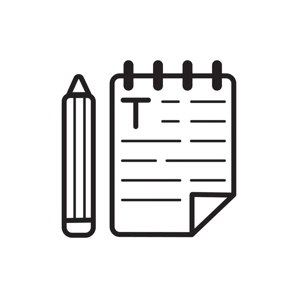 Copywriter Copywriting Icona Notebook Penna Simbolo Registra Salva Informazioni Testo — Vettoriale Stock