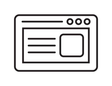 Web sayfası ikon vektörü. Web ve mobil uygulamalarda kullanılacak gezinti sayfası simgesi. Ana sayfa sembolü