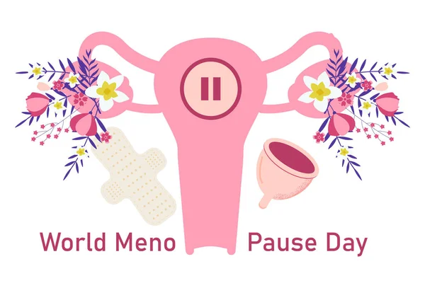 Konzeptvektor Zum Weltmenopause Tag Das Ereignis Wird Oktober Gefeiert Gebärmutter — Stockvektor