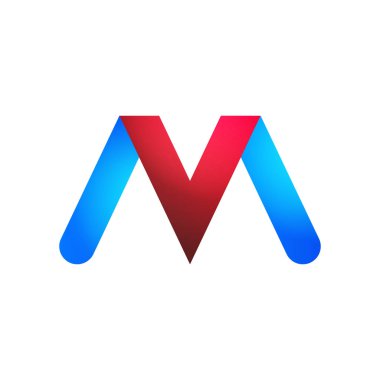 logolar harfleri V ve M mavi ve kırmızı