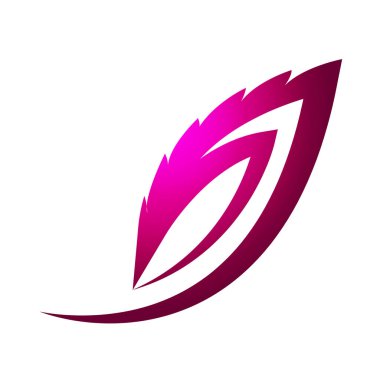 soyut şeklinde yaprak logo şablonu