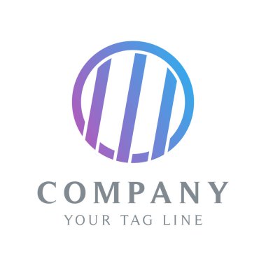 bir daire içinde soyut logo şablonu ve içinde 3 satır vardır