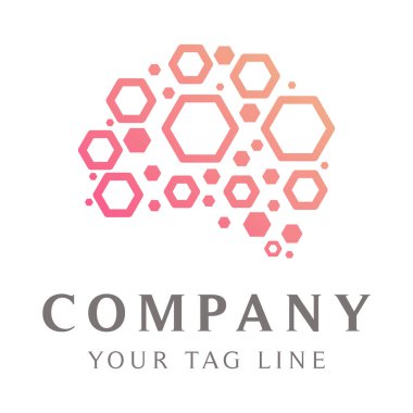 modern ve serin bir tasarıma sahip soyut beyin logosu şablonu