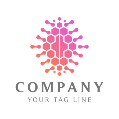 modern ve serin bir tasarıma sahip soyut beyin logosu şablonu