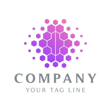 modern ve serin bir tasarıma sahip soyut beyin logosu şablonu