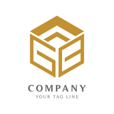 Süslü logo şablon u harfleri G ve B
