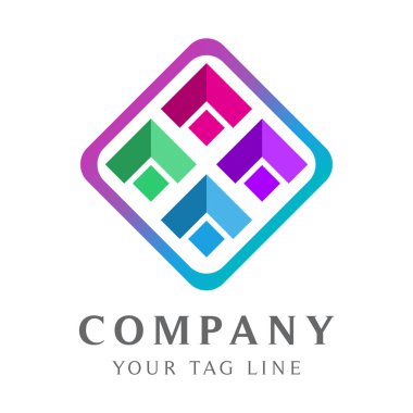 Dijital industr için modern soyut logo şablonu
