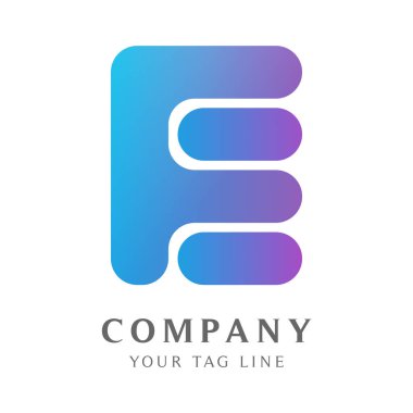 Soyut formlu Şablon logo f harfi