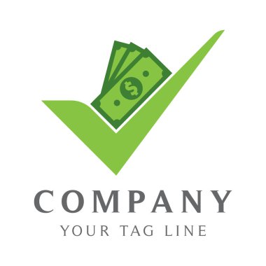 Para şeklinde işaret logo şablonu işaretleyin