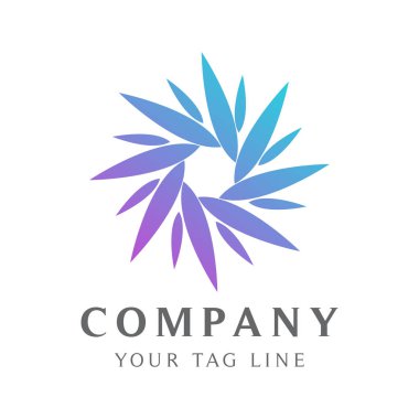 Güzellik, spa, sağlık ve benzeri alanlarda işletmeler için soyut dairesel çiçek logo şablonu