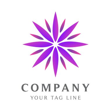 Güzellik, spa, sağlık ve benzeri alanlarda işletmeler için soyut dairesel çiçek logo şablonu