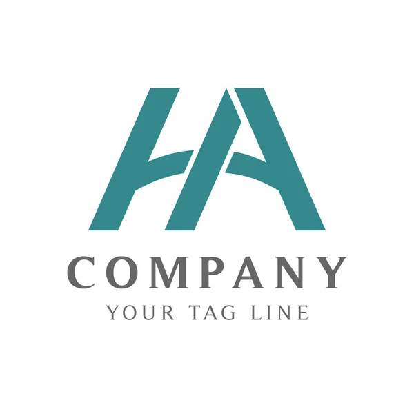 Logo abstrait HA, avec gradation des couleurs — Image vectorielle