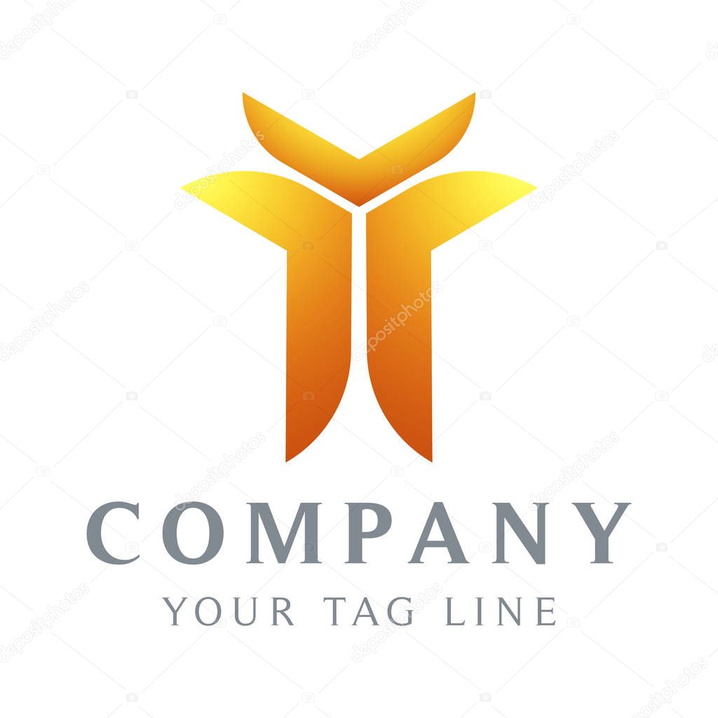 abstract logo template in the form of a human body that raises his hand
