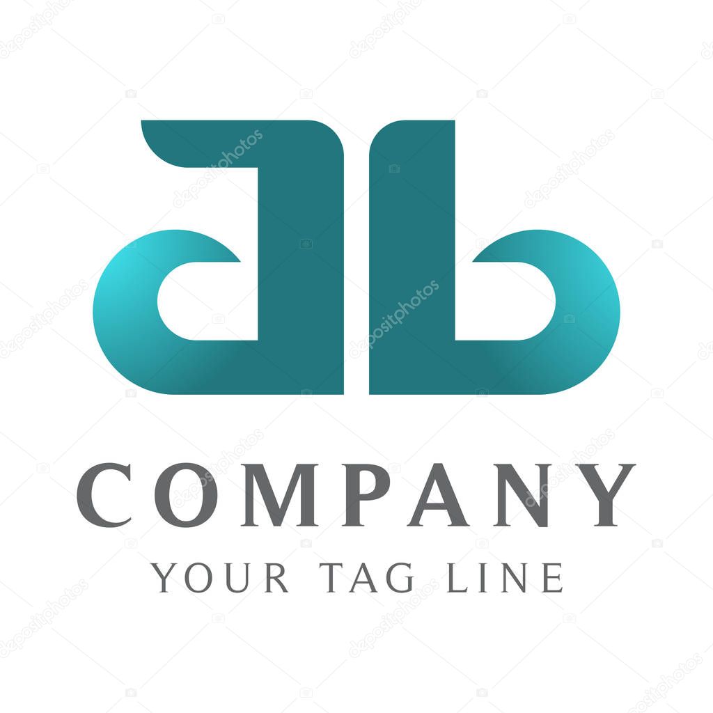 Modern AB letter logo template for the beauty and digital business