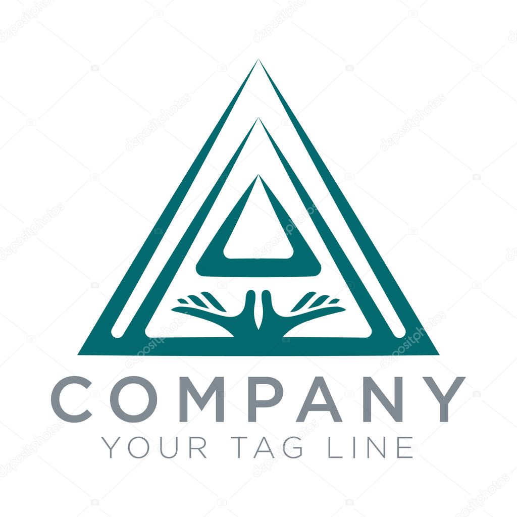 Triangular logo template symbol of spirit