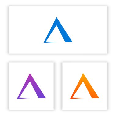 a harfi Logo şablonu şirketiniz ve işletmeniz için üçgen