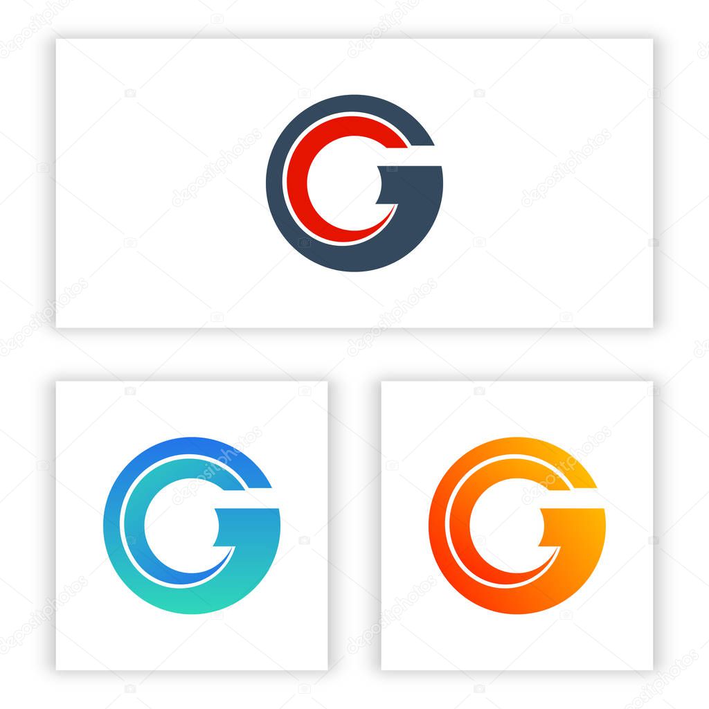 logo letters C and G with abstract shapes