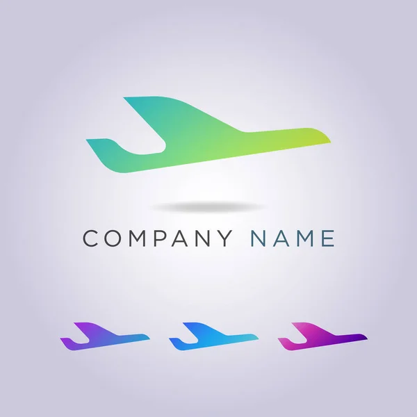 Templat logo ikon pesawat terbang bagi bisnis dan perusahaan Anda - Stok Vektor