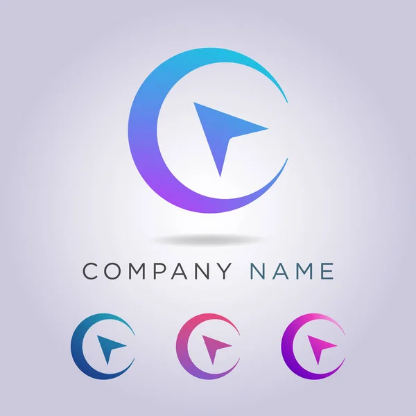 Logotyp mall cirkelform och pil för ditt företag och företag. — Stock vektor
