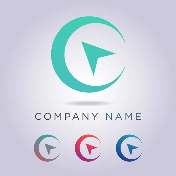 Logotyp mall cirkelform och pil för ditt företag och företag — Stock vektor