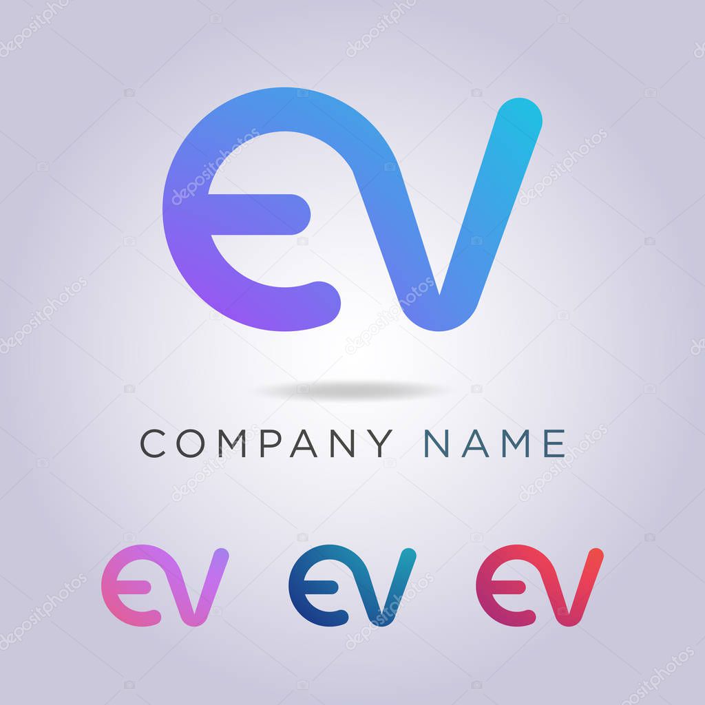 E V letter logo template for your business and company