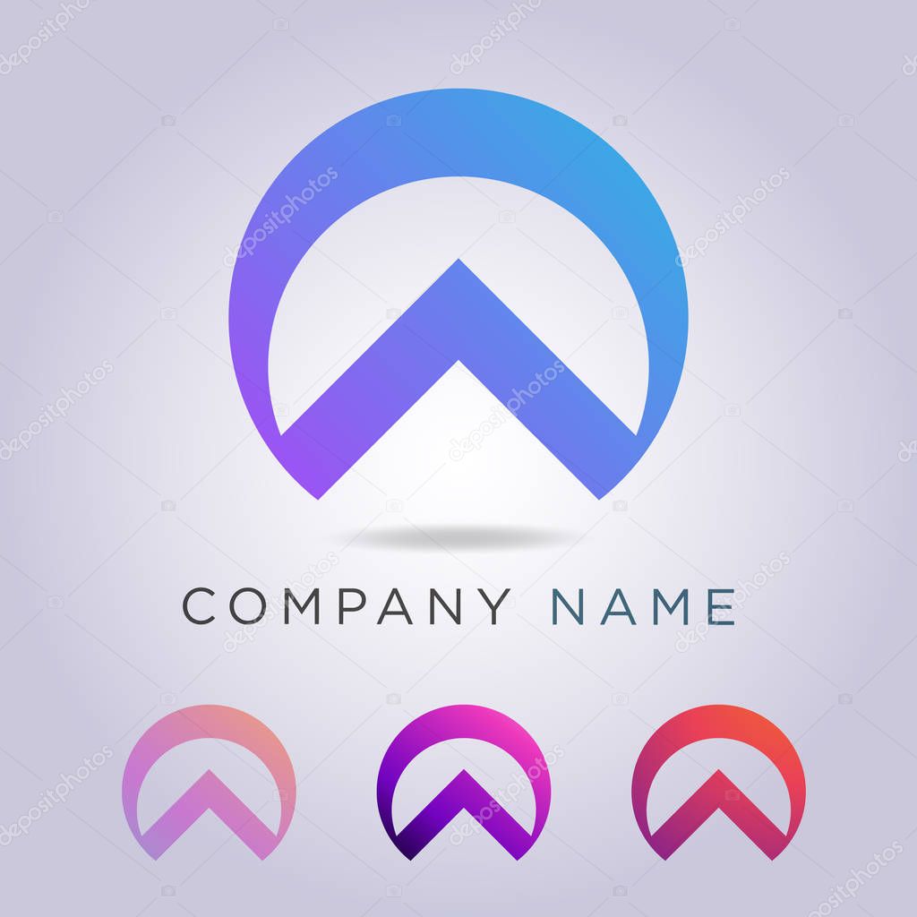 semi-circular logo template with the direction for your business and company