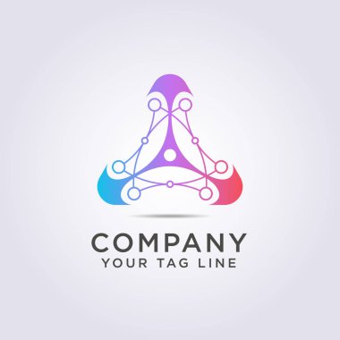 işletmeniz veya markanız için soyut üçgen logo şablonu
