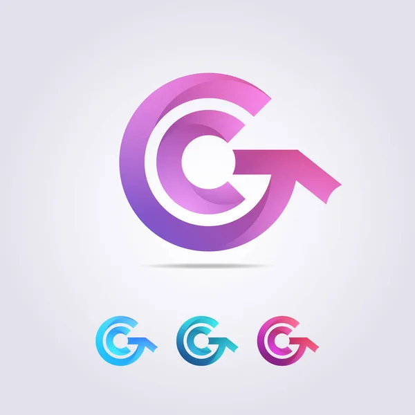 Iş ve marka için, oklar var G ile kombine logo şablonu harfleri C ve G — Stok Vektör