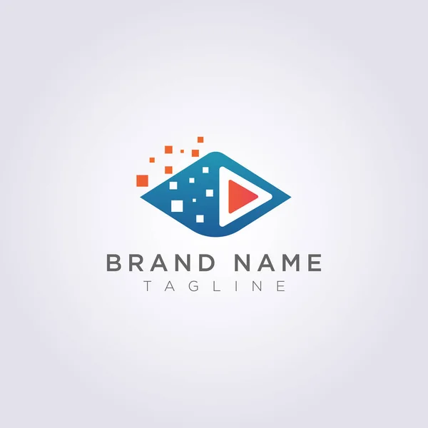 Logo in Form einer Play-Taste für Ihr Unternehmen oder Ihre Marke — Stockvektor
