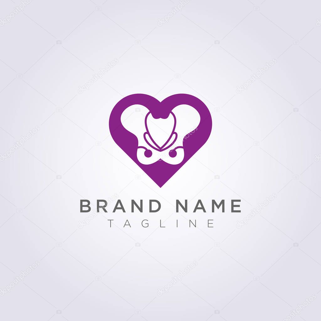 Heart shape pelvic logo for your Business or Brand