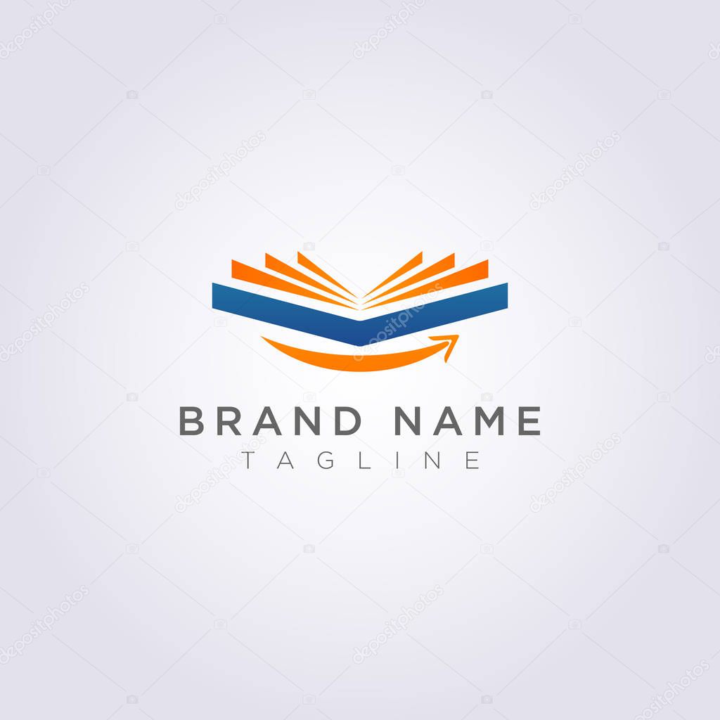 The logo opens a book with a smile for your Business or Brand